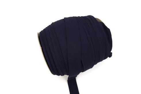 Navy Chiffon Flat Trim Ribbon Straps Hollow Tube Tubular 1-3/8 inches wide 10 yards  ATN00735